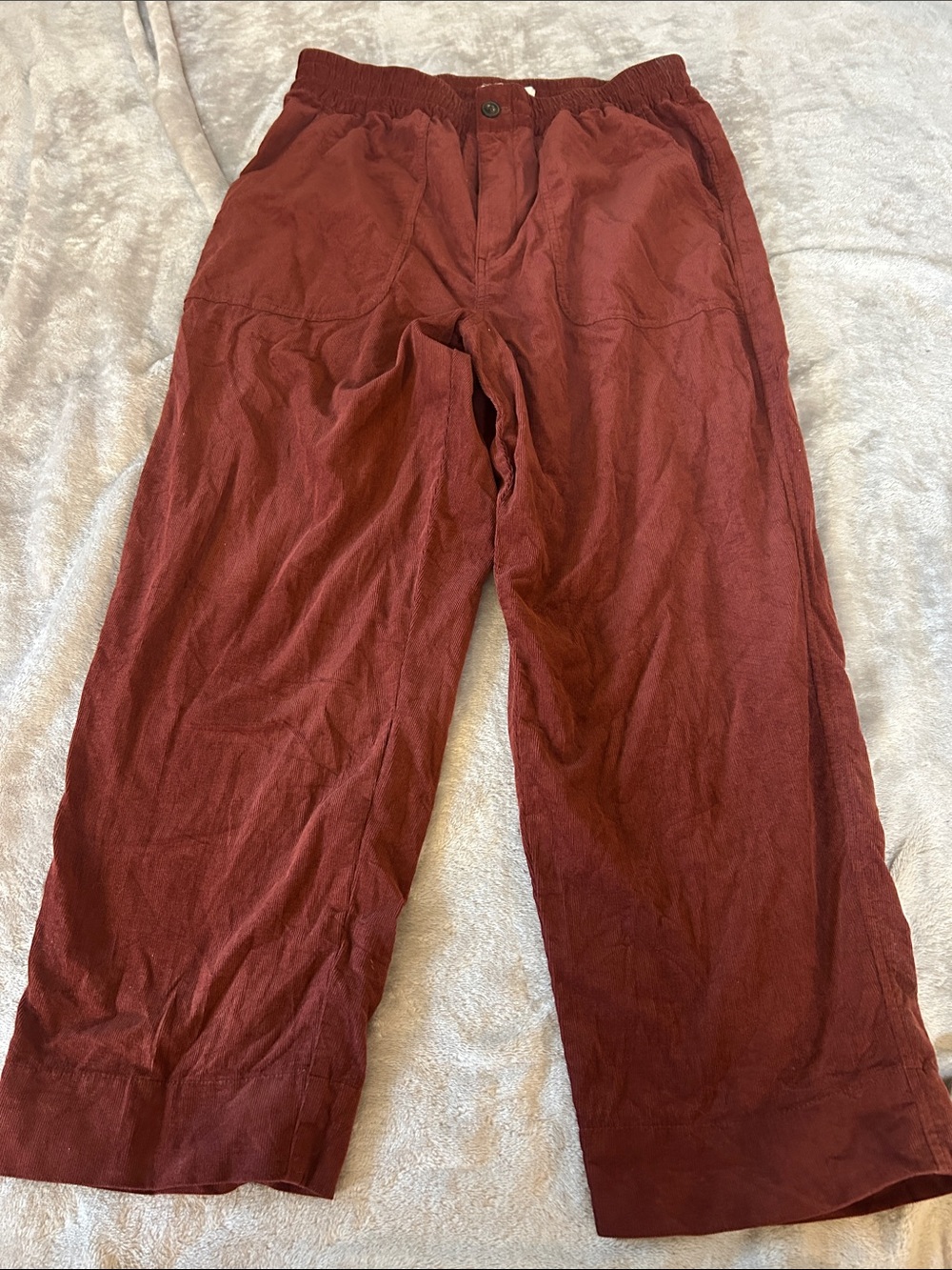 Madewell Tapered Huston Pull-On Crop Pants in Corduroy